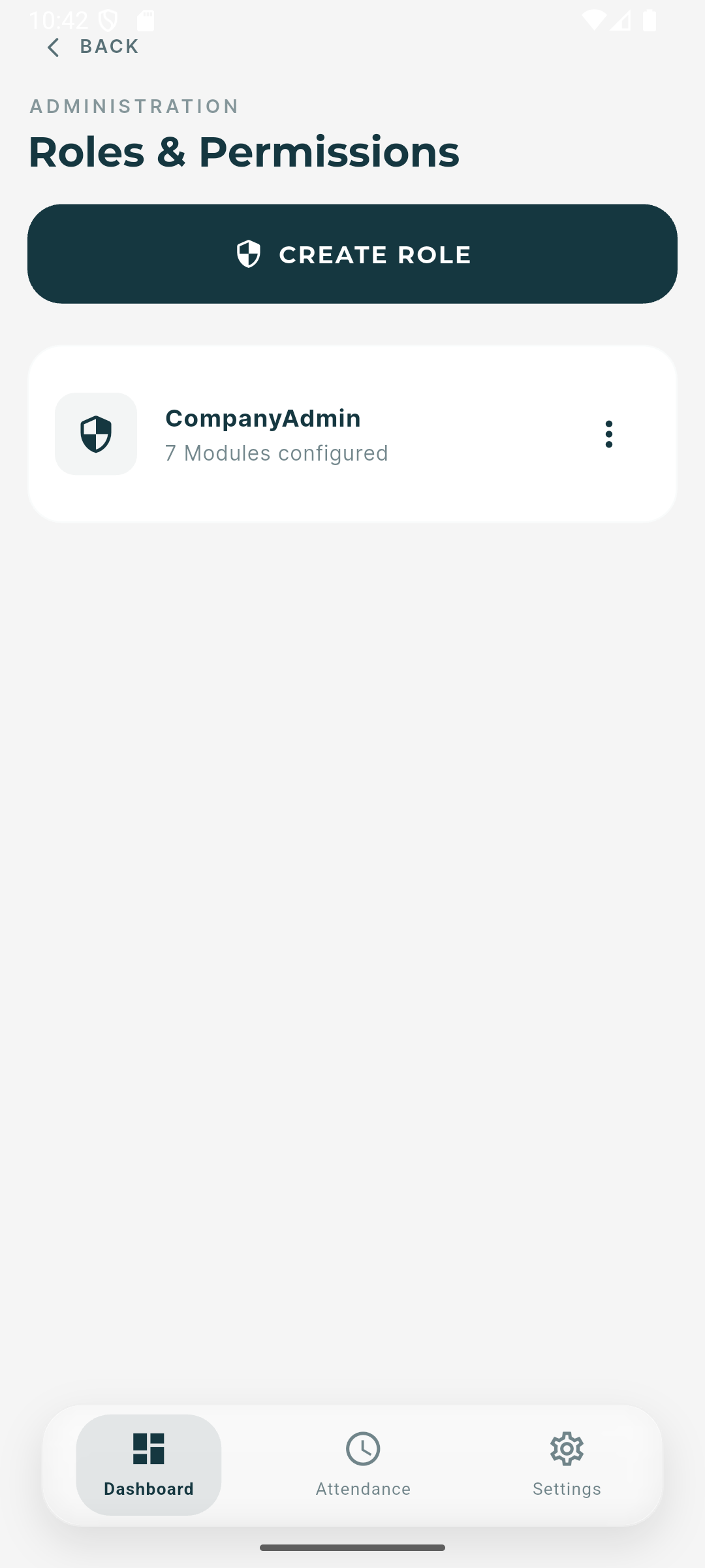 Villza Labor Management roles and permissions screen